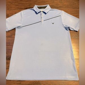 Callaway Opti-Dri Golf Polo Shirt With Swing Tech Men Size Medium Sky Blue